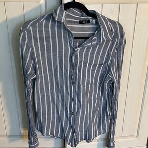 BDG Gray Striped Button Down